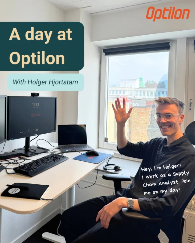 Meet Holger, one of our Supply Chain Analysts at Optilon. 👋

Today, he's taking over our Instagram to give you a behind-the-scenes look at his day, from brainstorming sessions to tackling crossword puzzles with colleagues. Get ready for an inside look at what a day in Holger’s life at Optilon is like! 👉

#optilon #supplychain #career #takeover